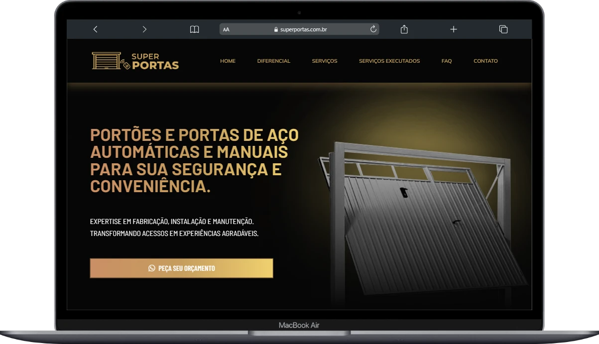 Site Super Portas desenvolvido pela MDMnet